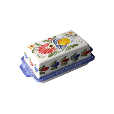 BEURRIER AVEC COUVERCLE 19CM "FLEURI ROYAL"