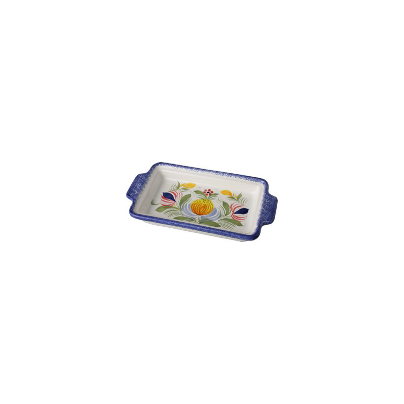 BEURRIER PLATEAU 19CM "FLEURI ROYAL"