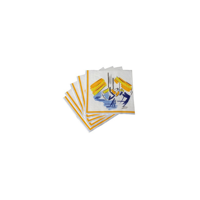 PAQUET DE 20 SERVIETTES 33x33CM "ESCALE"