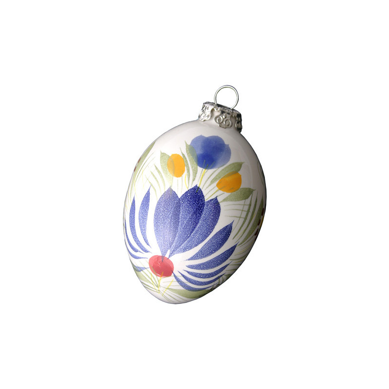 BOULE DE NOEL 8CM "FLEURI ROYAL"