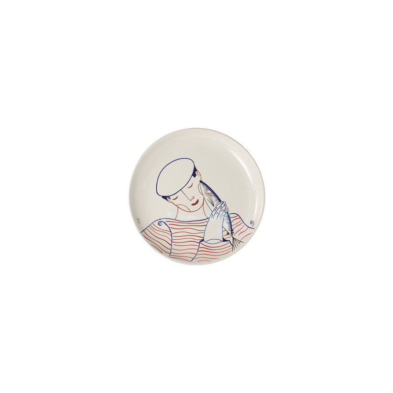 ASSIETTE PLATE 17CM "LE PECHEUR AU MAQUEREAU"