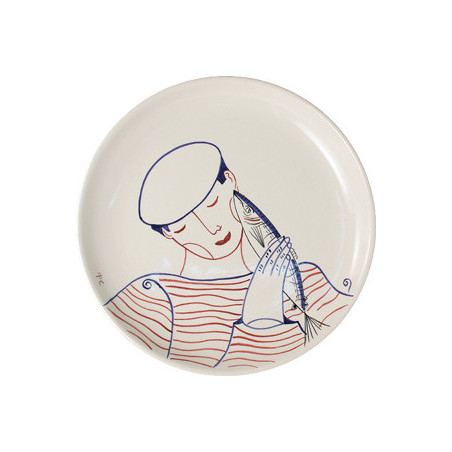 ASSIETTE PLATE 23CM "LE PECHEUR AU MAQUEREAU"