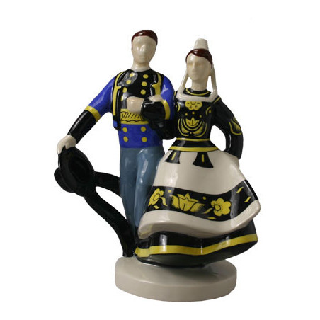 2 DANSEURS DE QUIMPER 26CM "MICHEAU VERNEZ"