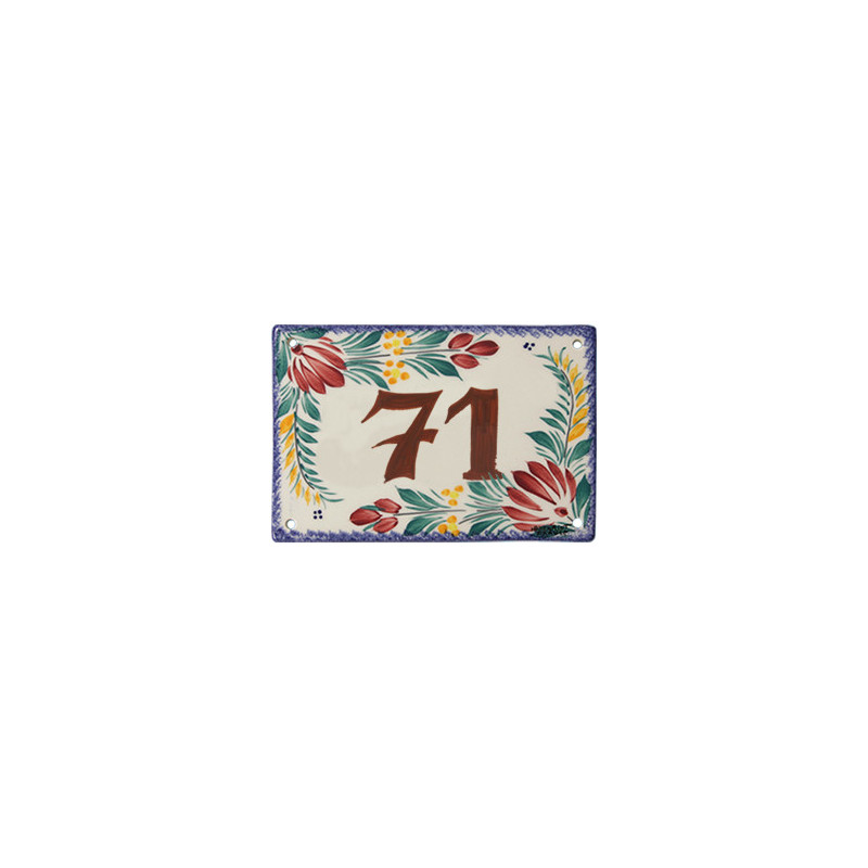 PLAQUE DE PORTE 15x10CM 'FLEURI"