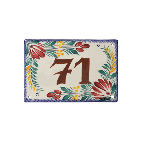 PLAQUE DE PORTE 15x10CM 'FLEURI"