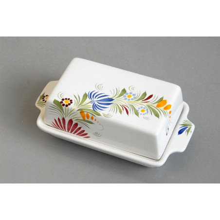 BEURRIER AVEC COUVERCLE 19CM "FLORAL"