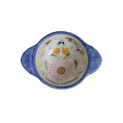 BOL A OREILLES (ENFANT) 10CM "FLEURI ROYAL" + INSCRIPTION