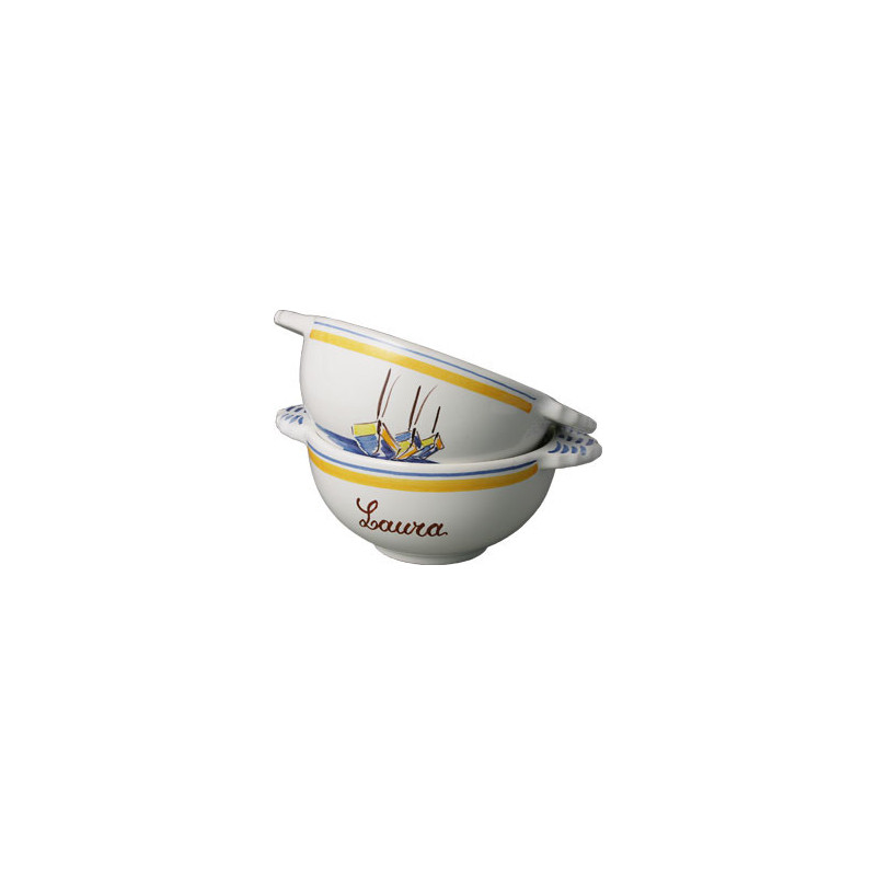 BOL A OREILLES 13CM "ESCALE" + INSCRIPTION