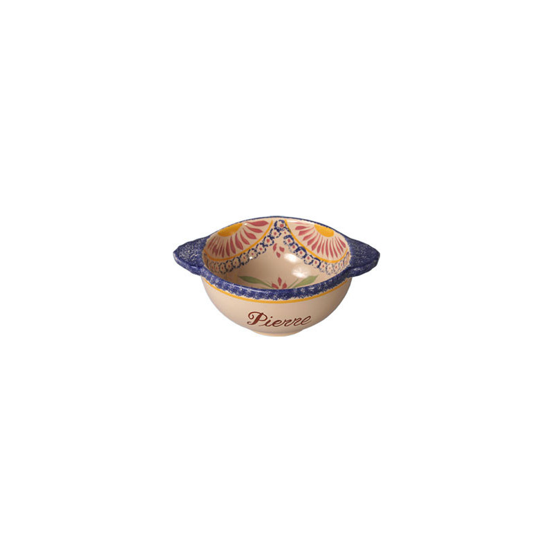 BOL A OREILLES 13CM "CORBEILLE ROSE" + INSCRIPTION