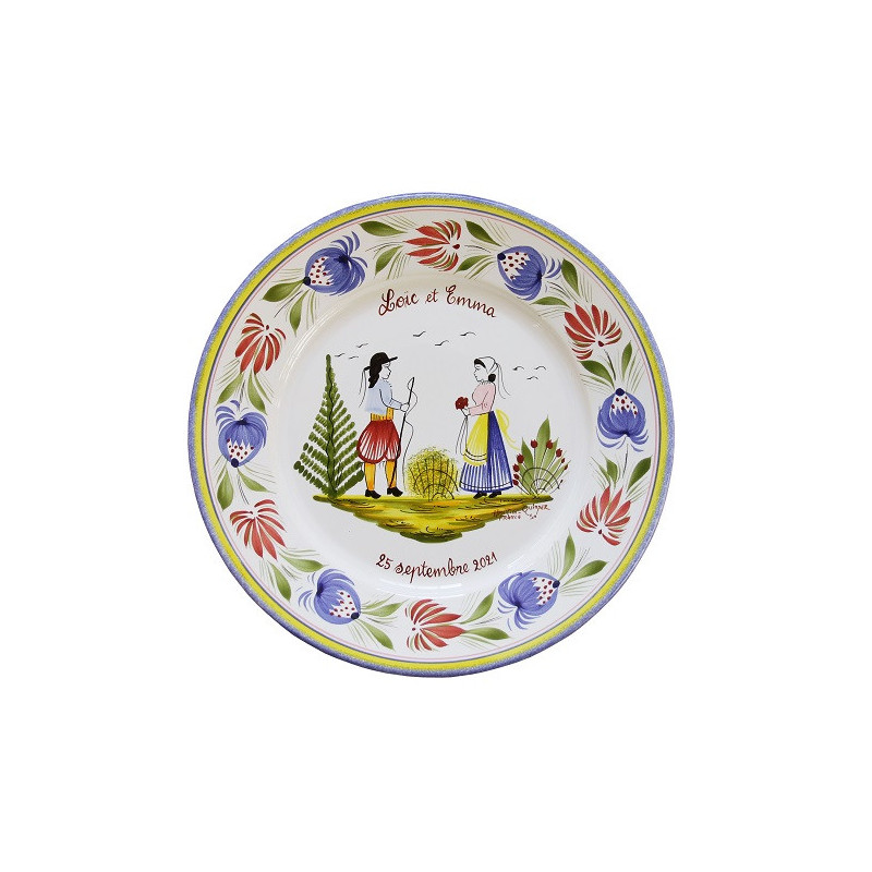 ASSIETTE DECORATIVE 25CM "TRADITION" COUPLE