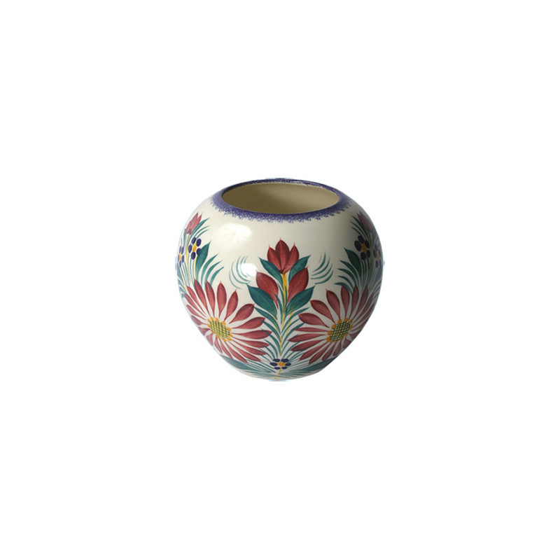 VASE BOULE 13CM "FLEURI"