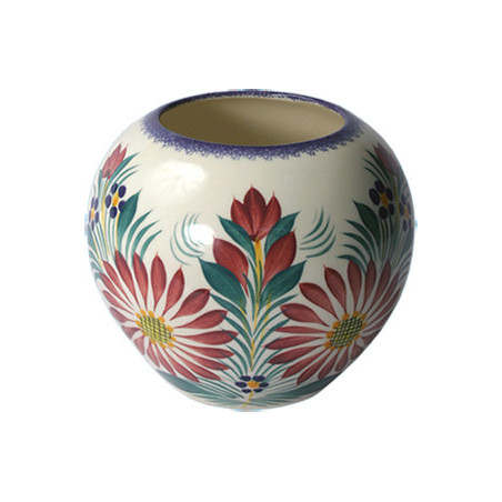 VASE BOULE 13CM "FLEURI"