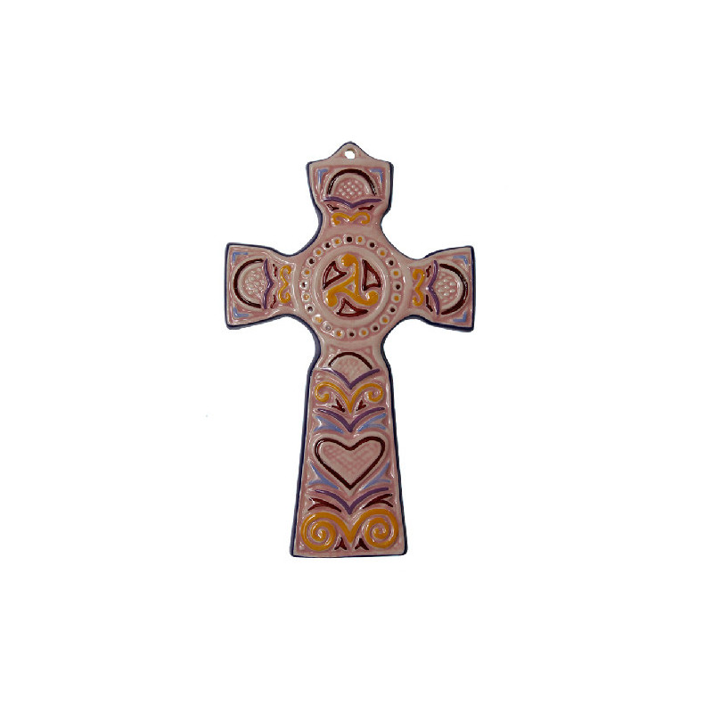 CROIX BRETONNE 18CM ROSE