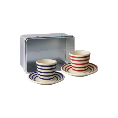 COFFRET DUO EXPRESSO 2x7.5CL "MARINIERE" BLEU & ROUGE