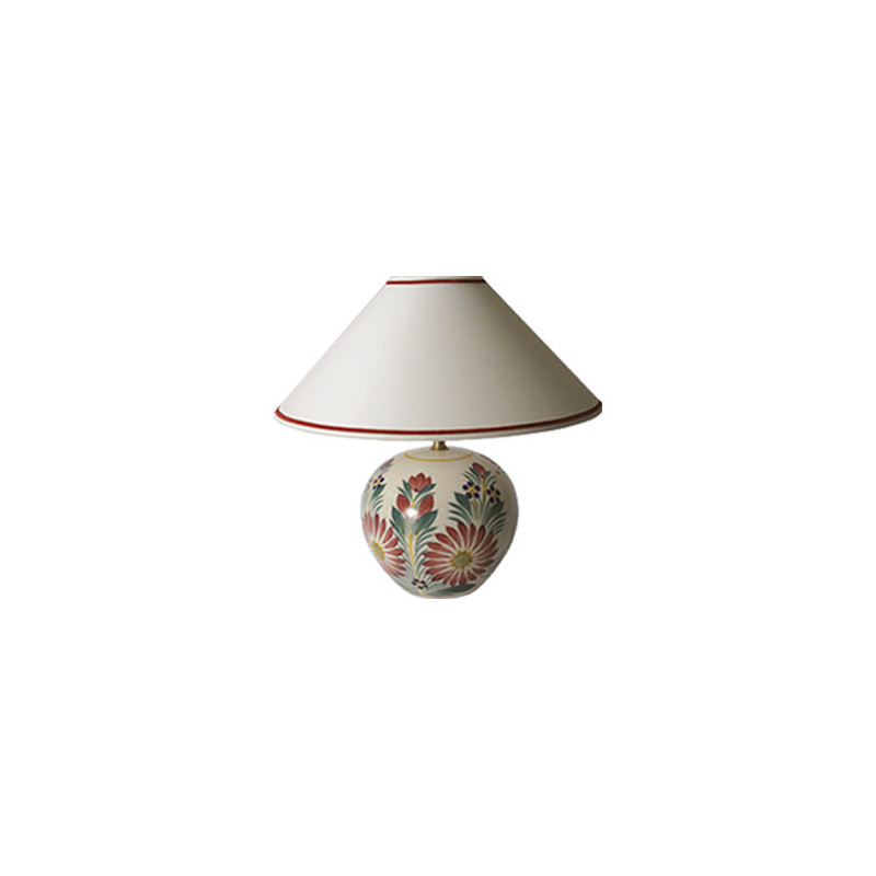 LAMPE BOULE AVEC ABAT-JOUR 31CM "FLEURI"