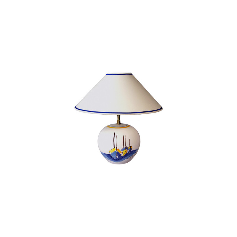 LAMPE BOULE AVEC ABAT-JOUR 31CM "ESCALE"