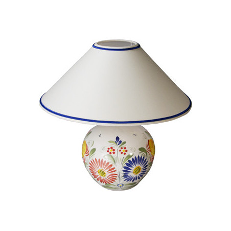 LAMPE BOULE AVEC ABAT-JOUR 31CM "FLEURI ROYAL"