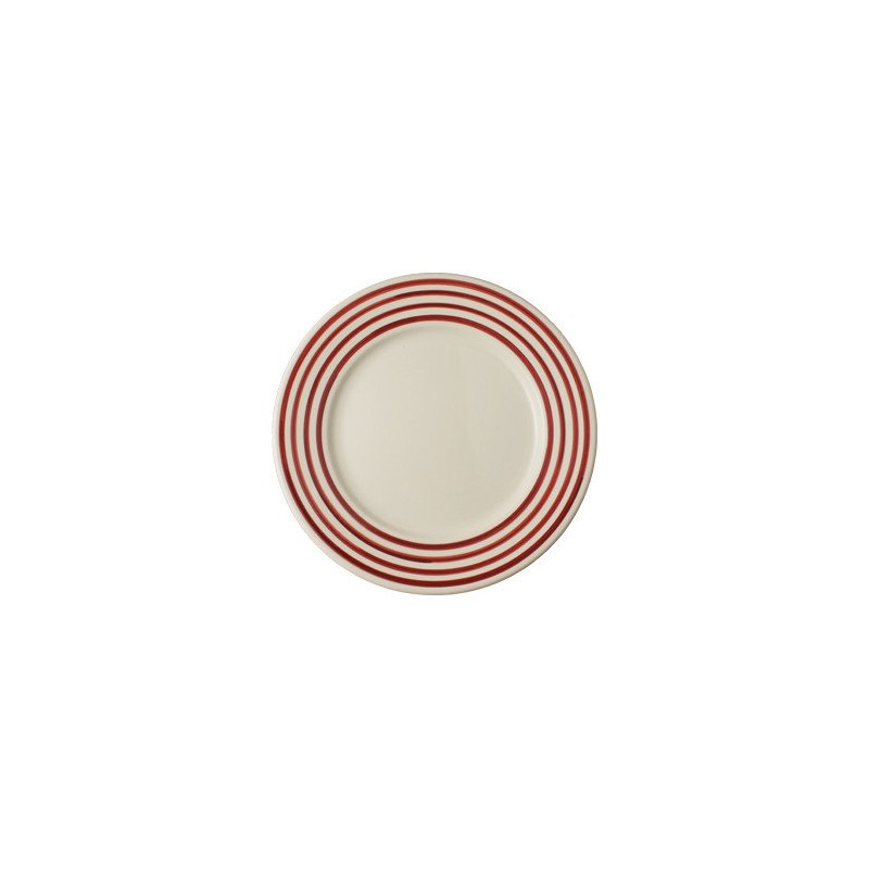 ASSIETTE PLATE 25CM "MARINIERE" ROUGE