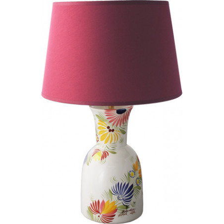 LAMPE AVEC ABAT-JOUR 45CM "FLORAL"