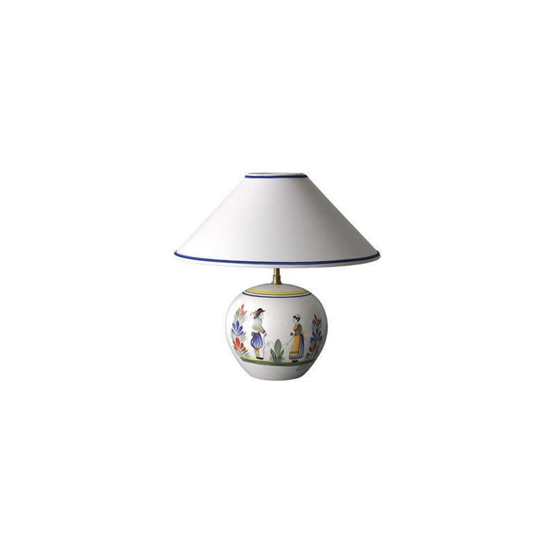 LAMPE BOULE AVEC ABAT-JOUR 31CM "HENRIOT" COUPLE