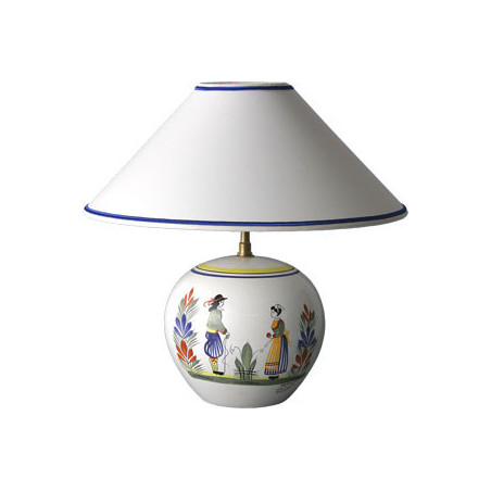 LAMPE BOULE AVEC ABAT-JOUR 31CM "HENRIOT" COUPLE