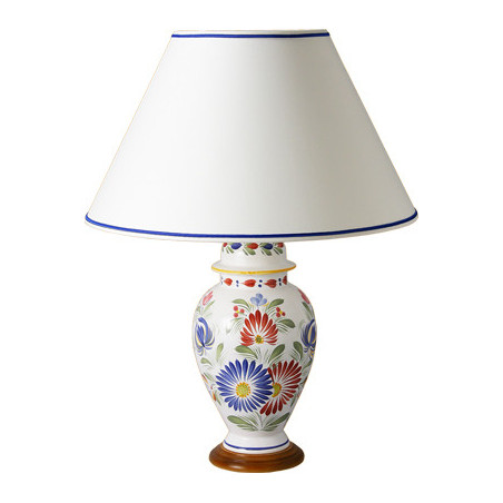 LAMPE AVEC ABAT-JOUR 54.5CM "FLEURI ROYAL"