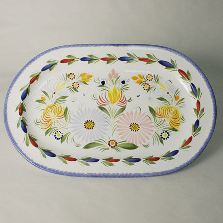 PLAT A BROCHETTES 37CM "FLEURI ROYAL"