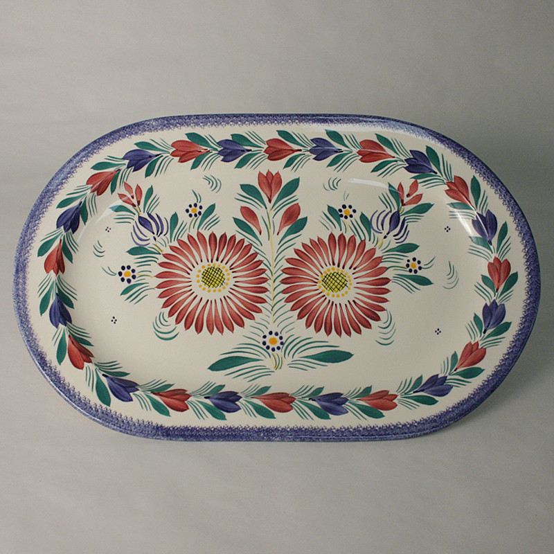 PLAT A BROCHETTES 37CM "FLEURI"