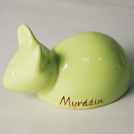 SOURIS DENTS DE LAIT 10CM "VERT" + INSCRIPTION