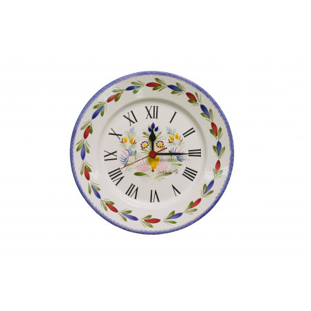 ASSIETTE PENDULE 25CM "FLEURI ROYAL