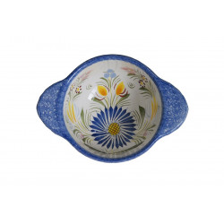 BOL A OREILLES (ENFANT) 10CM "FLEURI ROYAL" + INSCRIPTION